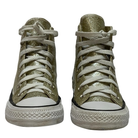 💥SALE💥CONVERSE WOMENS All-STAR CHUCK TAYLOR GOLD HIGHTOP SNEAKERS SZ 6 - Picture 4 of 12